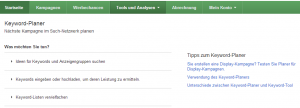 Google Keyword-Planer Ansicht